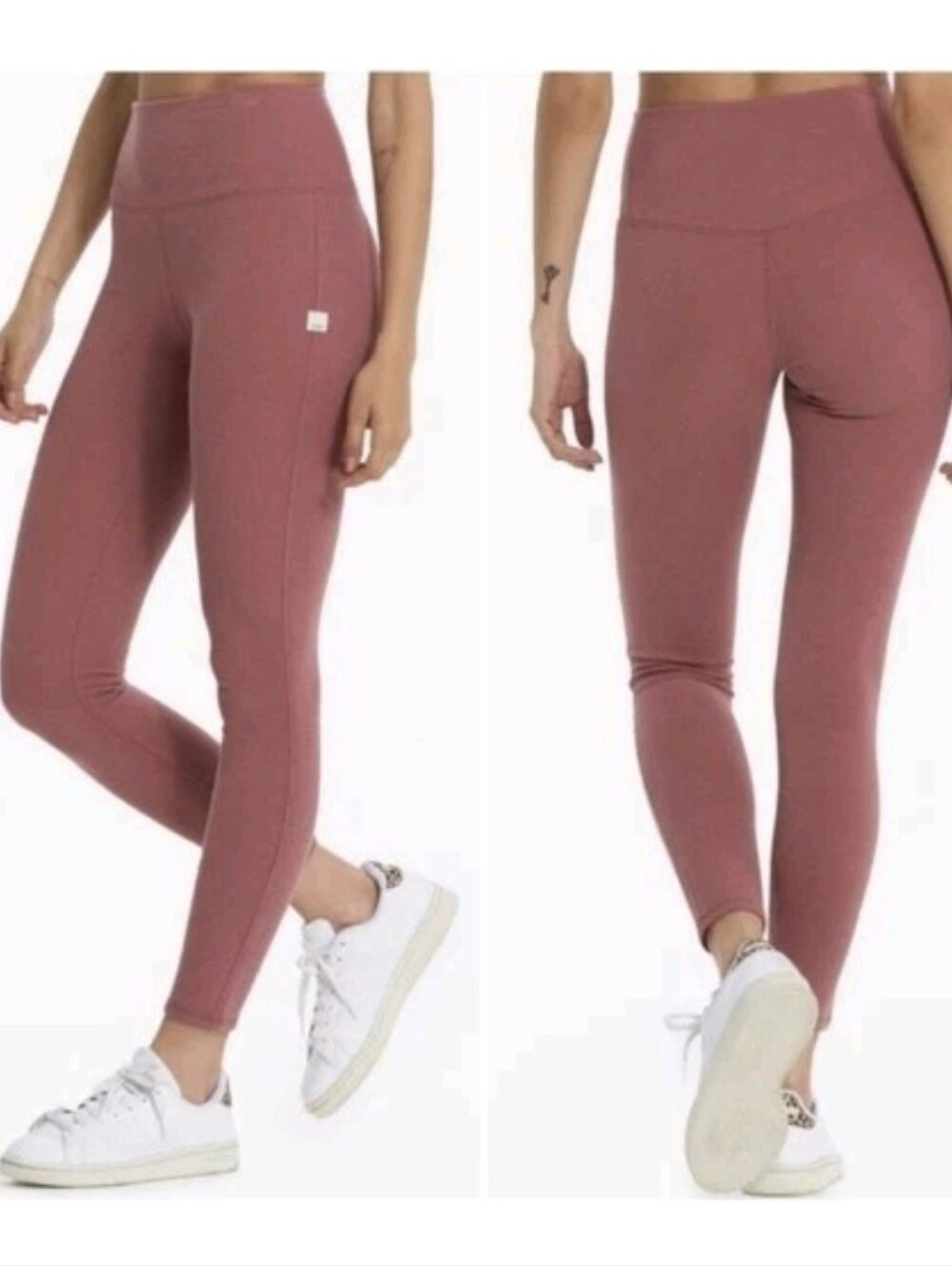 Vuori Bayview Thermal Leggings Waffle Knit Pink Rosewood Women's Sz Small